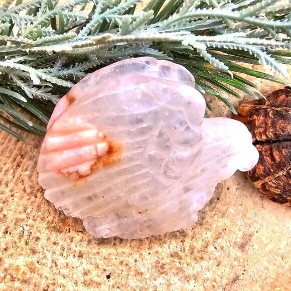 Nature Crystal Quartz Hand Carved Flying Eagle Decor - Picture 5 of 10